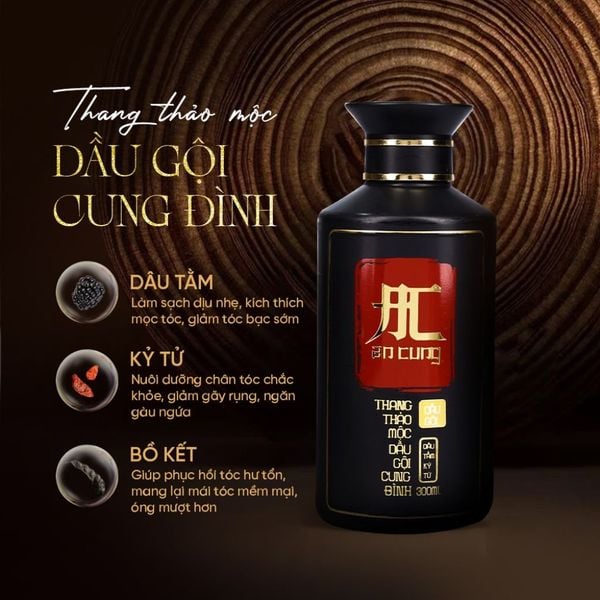 Thang thảo mộc dầu gội cung đình chứa dâu tằm và kỷ tử